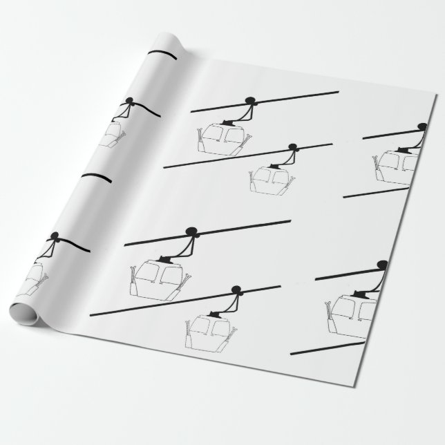 Cadeau Papier d'emballage gondole noir et blanc. (Déroulé)