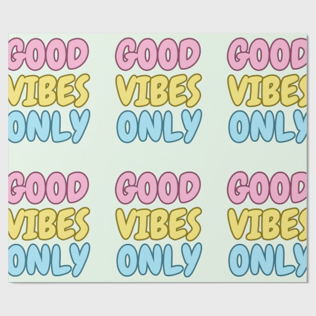 Cadeau Papier d'emballage Good Vibes Only (Plat)