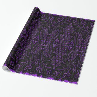 Cadeau Papier d'emballage gothique Lolita en dentelle noi