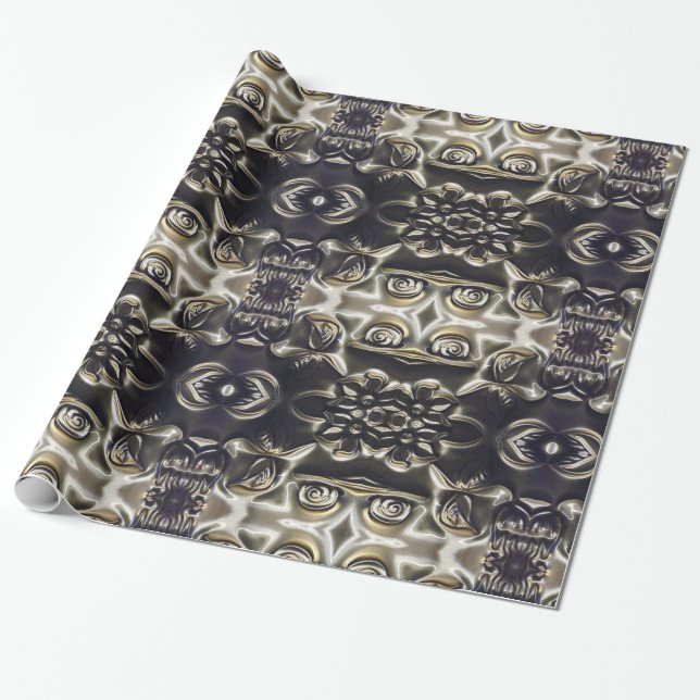 Cadeau Papier d'emballage gravant en refief d'art de (Déroulé)