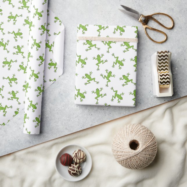 Cadeau Papier d'emballage Grenouille Verte, Emballage Cad (Artisanat)