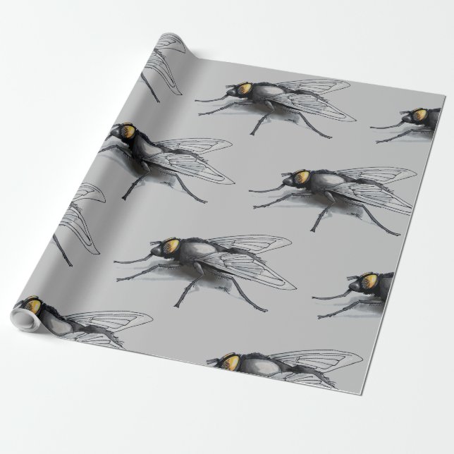 Cadeau Papier d'emballage gris broché (Déroulé)