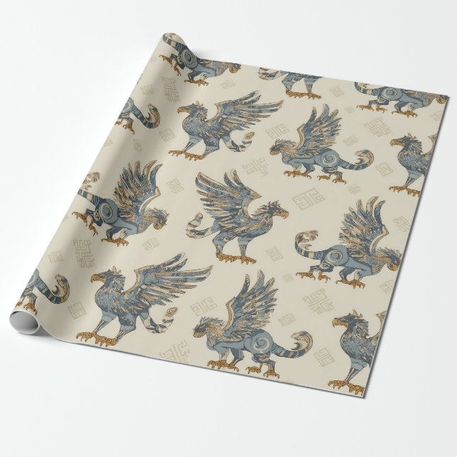 Cadeau Papier d'emballage Gryphon Hieroglyphs (Déroulé)