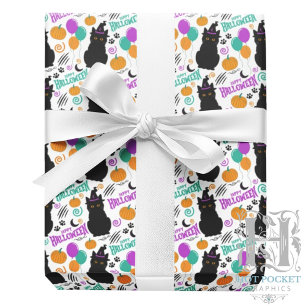 Cadeau Papier d'emballage Halloween chat