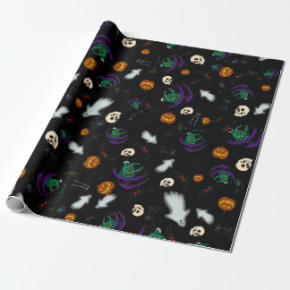 Cadeau Papier d'emballage Halloween noir