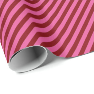 Cadeau Papier d'emballage HAMbyWG - Rayure rose rouge