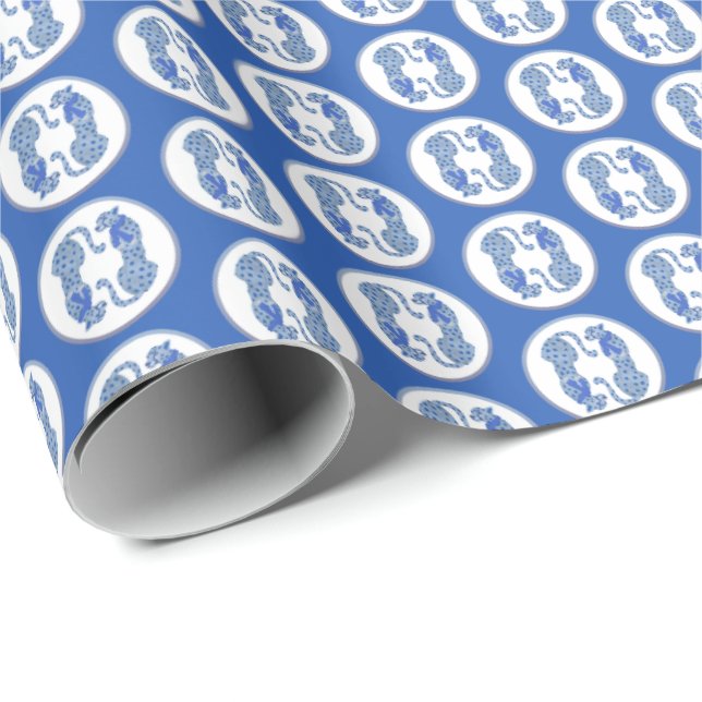 Cadeau Papier d'emballage Hanukah Cheetahs  (Coin rond)