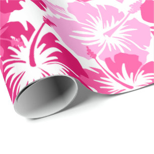 Cadeau Papier d'emballage hawaïen floral de ketmie épiq