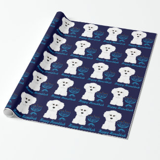 Cadeau Papier d'emballage heureux de Hanoukka Bichon