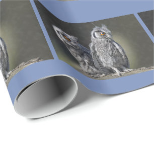 Cadeau Papier d'emballage Hiboux bébé