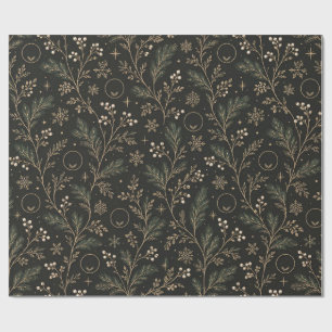 Cadeau Papier d'emballage hiver Monogramme Luxe Discret