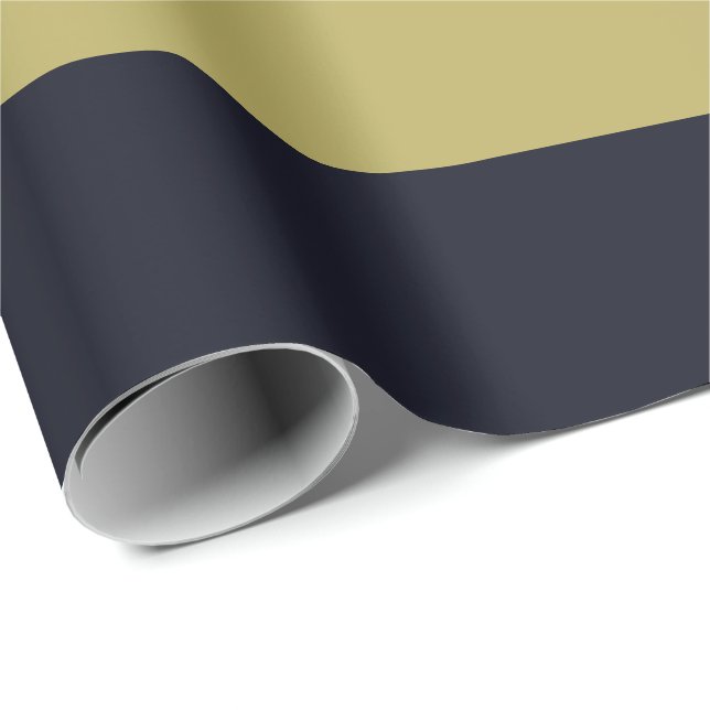 Cadeau Papier d'emballage Horizontal-Rayé de marine et (Coin rond)