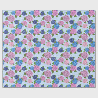 Cadeau Papier d'emballage Hydrangeas aquarelle