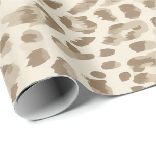 Cadeau Papier d'emballage imprimé guépard beige