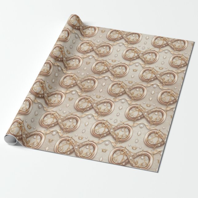Cadeau Papier d'emballage Infinity Or (Déroulé)
