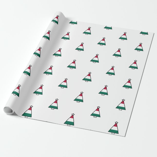 Cadeau papier d'emballage italien d'arbre de Noël (Déroulé)