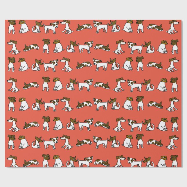 Cadeau Papier d'emballage Jack Russell (Plat)