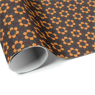 Cadeau Papier d'emballage jaune de motif de fleur