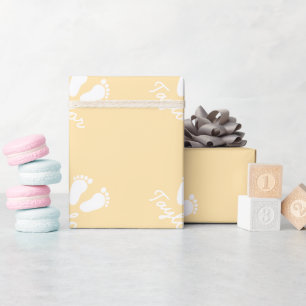 Cadeau Papier d'emballage jaune neutre pour bébé