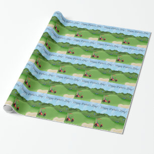 Cadeau Papier d'emballage jouant au golf de fête des
