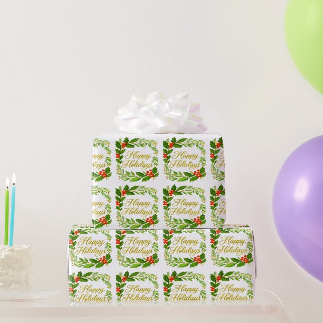 Cadeau Papier d'emballage 'Joyeuses Fêtes' (Cadeaux de fête)