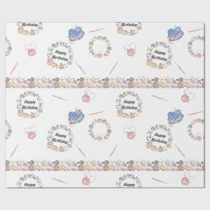 Cadeau Papier d'emballage Joyeux Anniversaire au crochet