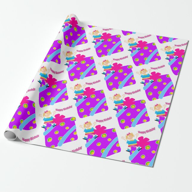 Cadeau Papier d'emballage Joyeux Anniversaire FUN  (Déroulé)