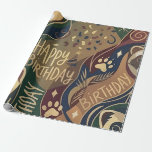 Cadeau Papier d'emballage Joyeux Anniversaire Furet