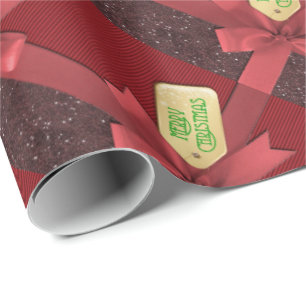 Cadeau Papier d'emballage Joyeux Noël Ruban Rouge