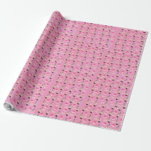 Papier d'emballage Kawaii boba thé et fraise lait