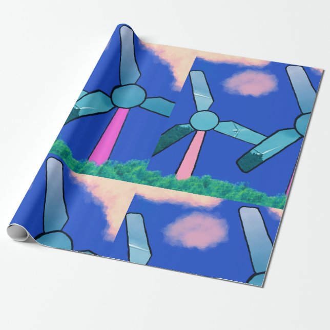 Cadeau Papier d'emballage Kawaii Windmill Dreams (Déroulé)