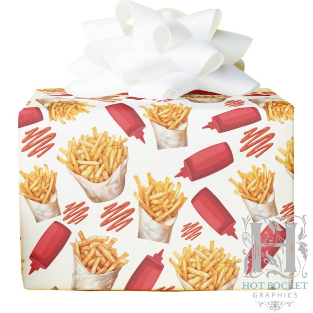 Cadeau Papier d'emballage Ketchup & Frites (Créateur téléchargé)