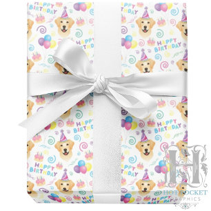 Cadeau Papier d'emballage Labrador Retriever en blanc