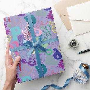 Cadeau Papier d'emballage Lettre de l'alphabet P - Violet