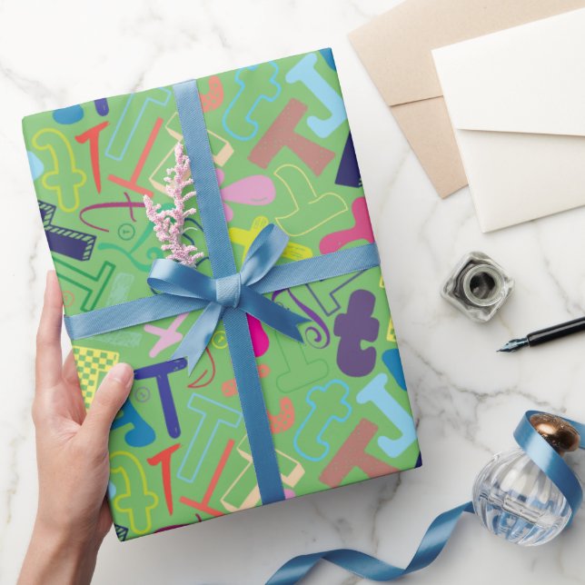 Cadeau Papier d'emballage Lettre T - Vert (Cadeaux)