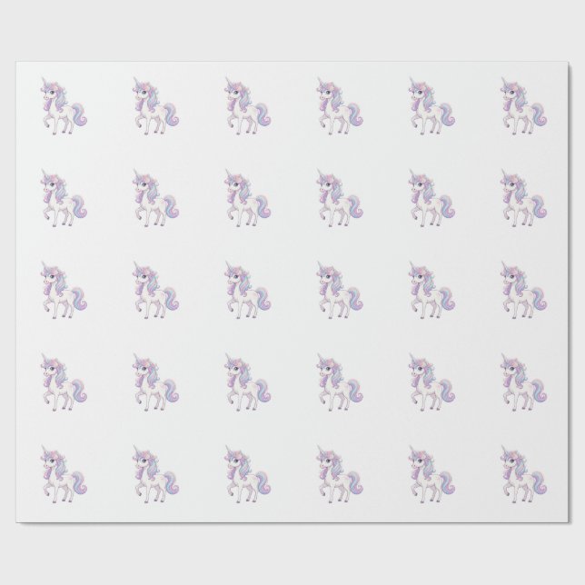 Cadeau Papier d'emballage Licorne (Plat)