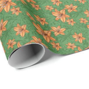 Cadeau Papier d'emballage Lily Orange