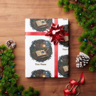 Cadeau Papier d'emballage Livre Ouvert Chute de Neige de