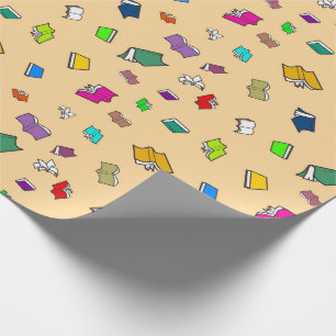 Cadeau Papier d'emballage Livres Volants Colorés