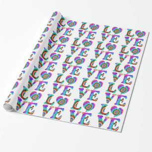 Cadeau Papier d'emballage Love Tie Dyed