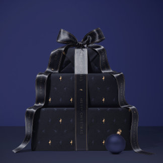 Cadeau Papier d'emballage luxe bleu marine