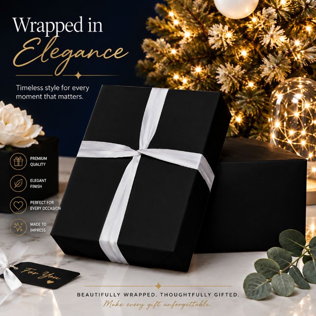 Cadeau Papier d'emballage luxe minimaliste noir (Créateur téléchargé)