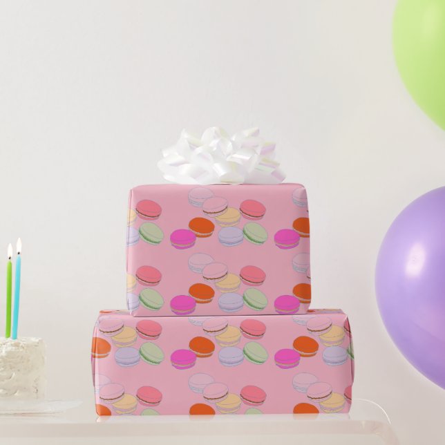 Cadeau Papier d'emballage Macaron Français Thème Rose (Cadeaux de fête)