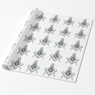 Cadeau Papier d'emballage maçonnique blanc