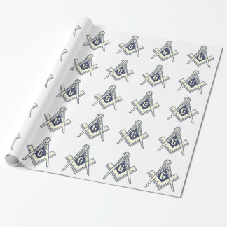 Cadeau Papier d'emballage maçonnique blanc