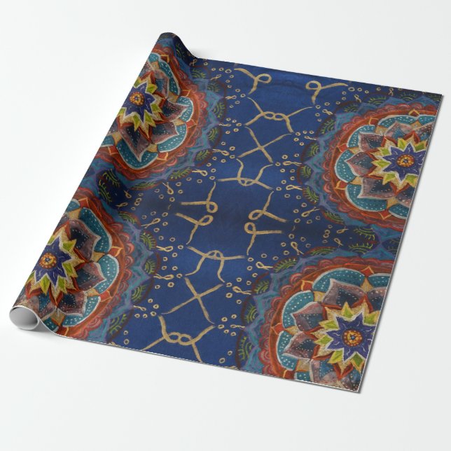 Cadeau Papier d'emballage magique de mandala (Déroulé)