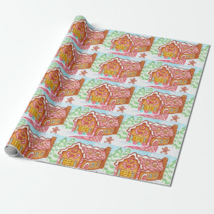 Cadeau Papier d'emballage Maison en pain d'épices