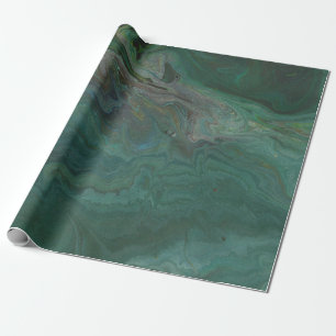 Cadeau Papier d'emballage Marbre Vert Abstrait Jade 1