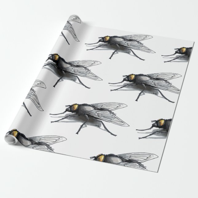 Cadeau Papier d'emballage mat blanc Fly Buddy (Déroulé)
