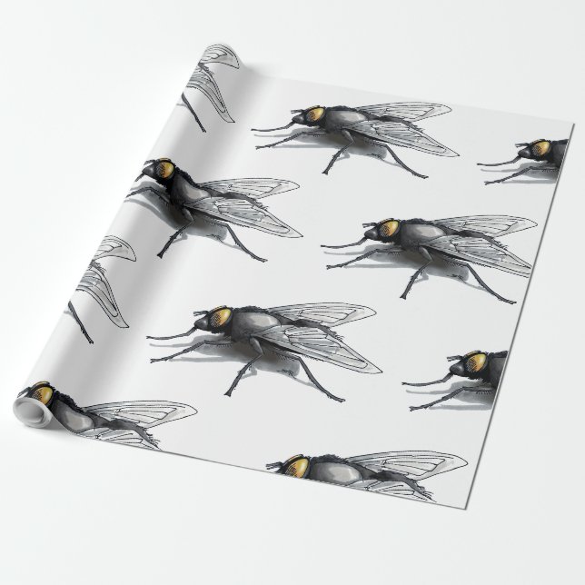 Cadeau Papier d'emballage mat blanc Fly Buddy (Déroulé)